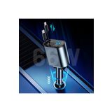 Embatech 66W Dahili Çekilebilir Kablolu Type-C + Lightning Hızlı Araç Çakmaklık Şarj Aleti