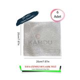 Embays 6 Adet İnox Çizmez Bulaşık Teli ( Çift Katlı ) 20x20cm Tava Çizmez, Ankastre Temizliği