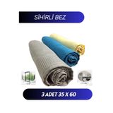 Embays Collection ( 3 Adet ) Büyük Boy 35X60CM Sihirli Temizlik Bezi, Fenomen Bez, Iz Bırakmaz Bez, Cam Bezi