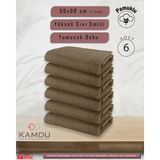 Embays Collection 50X90CM Pamuklu Havlu ( 6 Adet ) Berber Havlusu, Kuaför Havlusu, Sporcu Havlusu, El Yüz Havlusu - 50 x 90 cm - Bej