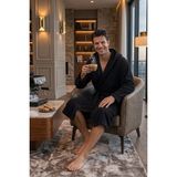 Embays Collection Kapüşonlu Bornoz ,bukle Bornoz, %100 Pamuklu ,hamam Sauna Bornoz Kadın / Unisex Bornoz - 2XL - Siyah