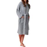 Embays Collection Şal Yaka Bornoz ,bukle Bornoz, %100 Pamuklu ,hamam Sauna Bornoz Kadın / Erkek Unisex Bornoz - Gri