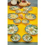 EMBazaar 12 Parça 6 Kişilik Nergis Serisi Yemek Pasta Takımı Seti Sunum Tabakları Ve Çay Tabakları.Hediyelik Pasta Tatlı Seti