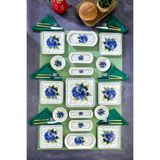 EMBazaar 17 Parça 6 Kişilik Mavi Nefes Serisi Premium Kahvaltı Takımı/Kahvaltılık Set/Sunum Pasta Tabağı