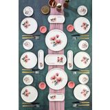 EMBazaar 23 Parça 6 Kişilik Stackable Elegance Premium Kahvaltı Takımı Kahvaltılık Tabak Seti Sunum Set