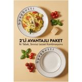 EMBazaar 2’Lİ SetSeramik Makarna,salata Tabağı 26 Cm,çukur Tabak,makarna Sunum Tabak,Hediyelik Tabak