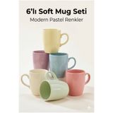 EMBazaar Soft Mug Set 6'li Kahve Çay ,nescafe,double Espresso,double Türk Kahvesi ,kupa Seti Fincan Takımı
