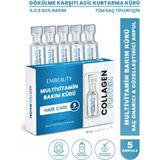 Embeauty Dökülme Karşıtı Şok Bakım & Saç Vitamini 10 ml Besleyici Onarıcı Vegan 5li Ampul