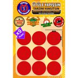 Embory Ütü ile Yapışan Arma Yama, Kırmızı Yuvarlak Yama (9 ADET) Ütüyle Yapışan Nakış Dokuma Aplike Patch