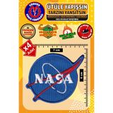 Embory Ütü ile Yapışan Arma Yama, Nasa Logo (4 Adet) Ütüyle Yapışan Nakış Dokuma Aplike Patch
