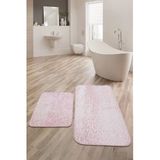 Emboss 2 Parça Pudra Peluş Banyo Paspası Klozet Takımı Kaymaz Taban