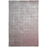 Emboss Jr 67 Pink Modern Desen Yeni Zellanda Yünü Ve Viskon El Dokuması Halı, Pembe, 80 x 150