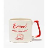 E=mc2 Baskılı | Eğlenceli Komik Fizik Hediyelik | Kırmızı Kulplu Modern Seramik Kupa