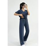 EmcyFiora Kadın Salaş Şıklık Modal Eşofman Takımı – Oversize Üst & Geniş Paça Alt
