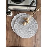 Emdeco 2 Adet 32 Gri Jüt İp Supla / Amerikan Servis - 32 x 32 cm
