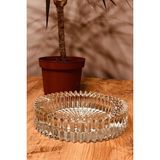 Emdeco Kristal Lüks Cam Küllük Beyaz Yuvarlak Şekil 14 cm El İşçiliği Malzeme