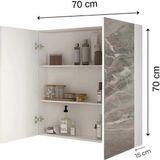 Emdief Home Aynalı Banyo Dolabı Iki Kapaklı 70X70X15 cm