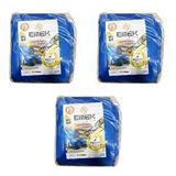 Emek Çadır Kumaşı Branda Tente Uv Güneşlik Gölgelik Koruma Yağmur Su Geçirmez - 3x4 Metre - 3 Paket Mavi