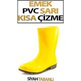 Emek Pvc Kısa Çizme Sarı Tabanı Siyah - Sarı - Siyah