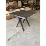 Emel Ahşap Masif Doğal Ahşap Çekirge Ayaklı Kütük Masa,90 x 90 Cm, Yemek-Mutfak Masası - Siyah