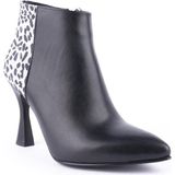 Emel Ayakkabı Modern Klasik Sade Topuklu Stiletto Deri Bot Siyah Leopar 4412 - Siyah - Leopar