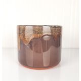 Emel Ceramics Ceres – Işıltı Serisi El Yapımı Seramik Espresso Kupası, Modern Form, Bakır Işıltılı Sır, 240 ml - Gri
