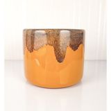 Emel Ceramics Ceres – Işıltı Serisi El Yapımı Seramik Espresso Kupası, Modern Form, Bakır Işıltılı Sır, 240 ml - Hardal