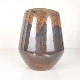 Emel Ceramics Cybeles – Işıltı Serisi El Yapımı Seramik Kupa, Bakır Işıltılı Sır, Latte & Espresso İçin, 320 ml - Gri