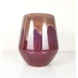 Emel Ceramics Cybeles – Işıltı Serisi El Yapımı Seramik Kupa, Bakır Işıltılı Sır, Latte & Espresso İçin, 320 ml - Mor