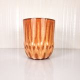 Emel Ceramics Flora El Yapımı Seramik Kahve Kupası – Espresso & Filtre Kahve İçin, Geometrik Çiçek Form, 260 ml - Sarı - Kahverengi