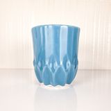 Emel Ceramics Flora El Yapımı Seramik Kahve Kupası – Espresso & Filtre Kahve İçin, Geometrik Çiçek Form, 260 ml - Turkuaz