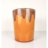Emel Ceramics Nike – Işıltı Serisi El Yapımı Seramik Kupa, Bakır Işıltılı Sır, Latte & Cappuccino İçin, 300 ml - Hardal