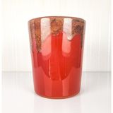 Emel Ceramics Nike – Işıltı Serisi El Yapımı Seramik Kupa, Bakır Işıltılı Sır, Latte & Cappuccino İçin, 300 ml - Kırmızı