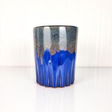Emel Ceramics Tyche – Işıltı Serisi El Yapımı Seramik Espresso Bardağı, Kristal Kesimli Detay, 200 ml - Lacivert