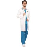 Emel Tekstil Doktor Erkek Yaka Beyaz Önlük Uzun Kol Uzun Boy Uniforma - 46