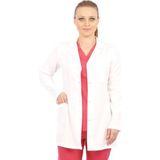 Emel Tekstil Doktor Erkek Yaka Terikoton Uzun Kol Önlük - 36 - Beyaz