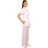 Emel Tekstil Doktor ve Estetisyen Forma Önlük Alpaka Takım - Beyaz - 34