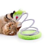 EMEY Yaylı Peluş Fare Şekilli Kedi Oyuncağı,Fare Etkileşimli Oyuncak, Katlanabilir Yüksek Elastikiyet Sabit Ayakta Duran Etkileşimli Yaylı Oyuncak