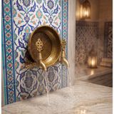 EMFA AKSESUAR Antik Eskitme Kurna Seti - Hamam Muslukları Seti 2 Adet Antik Gold Musluk 1 Adet Ağır Hamam Tası