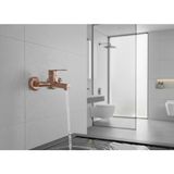 Emfa Aksesuar Bakır Vintage Banyo Bataryası - Rose Gold Banyo Musluğu
