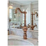 EMFA AKSESUAR Koç Başı Çanak Bakır - Rose Gold Lavabo Bataryası - Pirinç Bakır Çanak Batarya