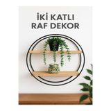 EMFA HOME 2 katlı Dekoratif Duvar Rafı, Tezgah Üstü Raf, Obje, Baharat, Kaktüs banyo 45x45 cm