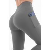 Emfure Haki Kadın Spor Tayt Çift Cepli Sıkılaştırıcı Toparlayıcı Yüksek Bel Sporcu Taytı Leggings Fitness - XL
