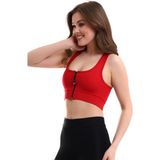 Emfure Pedli Fermuarlı Spor Büstiyer - Sports Bra / Crop Destekli Spor Sütyeni - Kırmızı