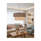Emg DesiGn E27 Kumaş Başlık Modern Gri Beyaz Pasta Avize 51-60 cm Kumaş Gri 1 Modern 30 Salon / Oturma Odası