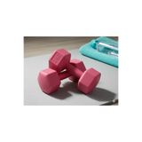EMH SPOR 2 Kg X 2adet Köşeli Vinyl Kaplı Fuşya Dambıl Ağırlık Seti