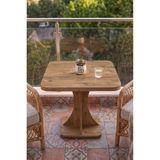 Emideco Balkon Kahve Masası , Çok Amaçlı Sehpa , Tulip Kare Balkon Sehpası , Atlantik Çam Tabla - 60
