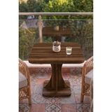 Emideco Balkon Kahve Masası , Çok Amaçlı Sehpa , Tulip Kare Balkon Sehpası , Barok Tabla - 60