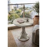 Emideco Balkon Kahve Masası , Çok Amaçlı Sehpa , Tulip Yuvarlak Balkon Sehpası , Beyaz Mermer Tabla - 60