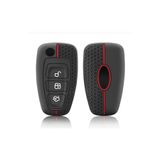 emii auto spare parts Focus 2 3 Mk2 Mk3 Mondeo Kuga Ranger Anahtar Kılıfı Sustalı Model Uyumlu Siyah/Kırmızı